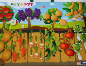 [JM 040] 채소야 과일아(700*500) (펠트 자석보드판) 펠트교구 채소와 과일은 어디서 자라나 어린이급식관리지원